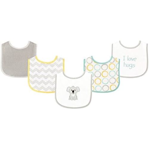 Luvable Friends Baby Cotton Terry Drooler Bibs with PEVA Back, Transportation, One Size