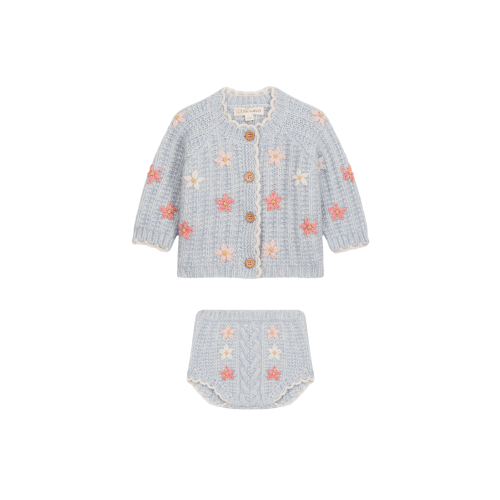 Mony Baby Top and Bottom Set in Cloud – Petite Penelope - 6 Mo