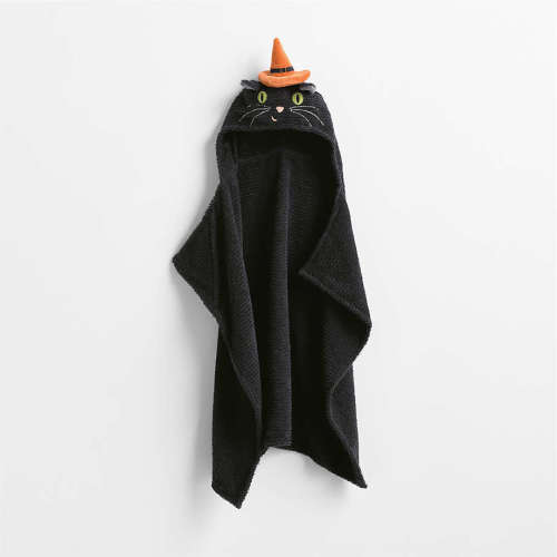 Halloween Cat Organic Cotton Hooded Baby Towel