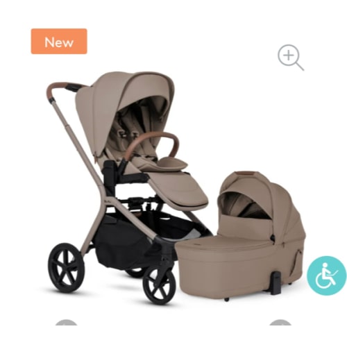 Breez Stroller and Bassinet Bundle - Silver Cross USA Champagne Color