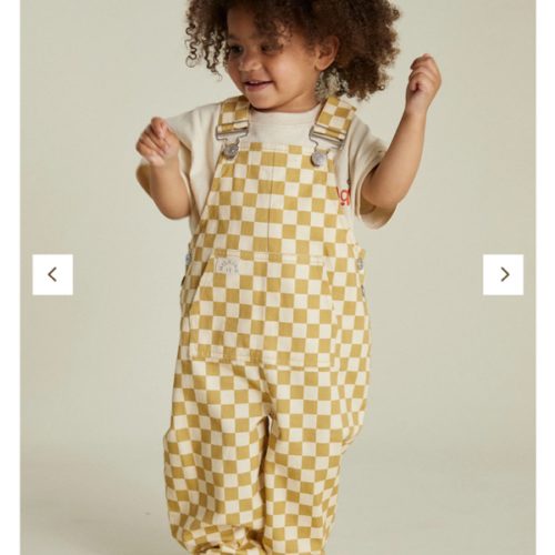 Cecile Ochre Check Dungaree – Claude & Co
