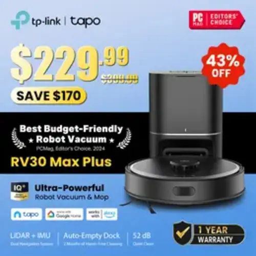 TP-Link & Tapo RV30 MAX Plus: LiDAR Robot Vacuum & Mop with Auto-Empty Dock, 5300Pa,Smart Mapping, Voice Control, 97% Dust Pickup, 3L Dust Bag, 2 Months Hands-Free Cleaning,dorm essentials,home essentials - TikTok Shop