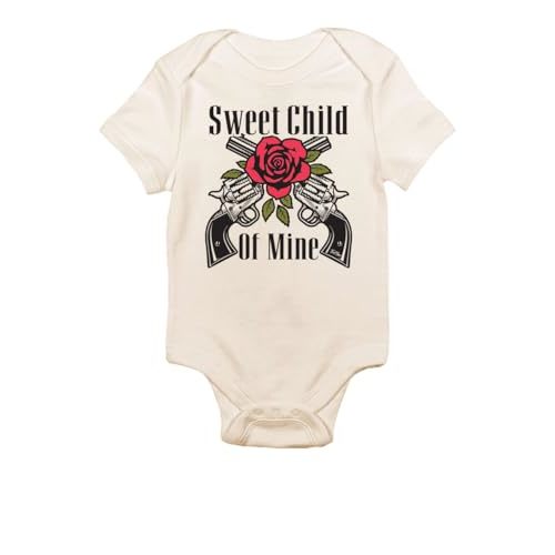 TeeNow - Sweet Child Of Mine - Short Sleeve Baby Infant Bodysuit - Boy/Girl (3-6 Months, Natural)