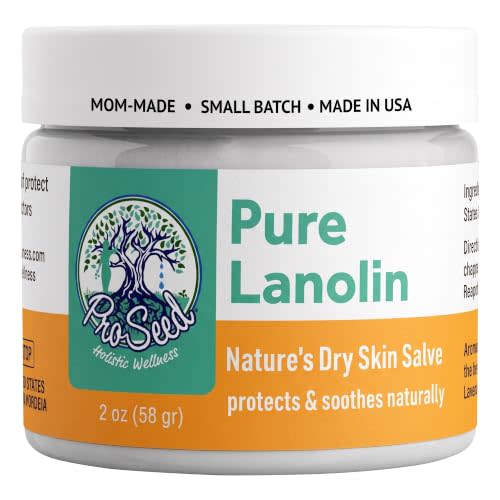ProSeed Pure Lanolin Balm for Dry & Itchy Skin, Hydrating Moisturizer, 2oz | Unrefined, Handmade, Cracked Lips, Breastfeeding, Nipple Cream, Baby Care, Moisture-Rich, Nursing Essentials, For Hands, Face