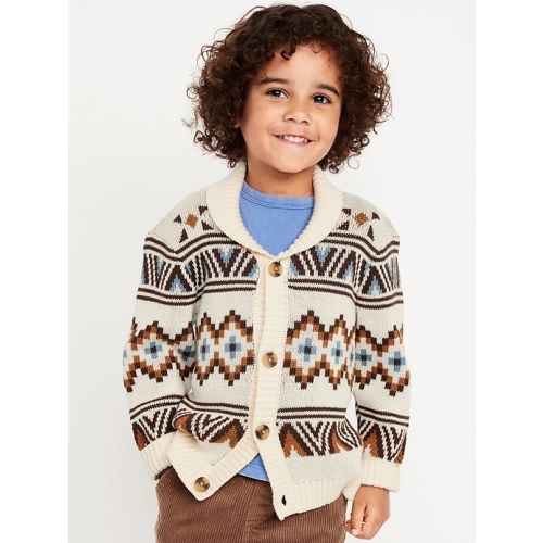 Oversized Shawl Collar Sweater for Toddler Boys