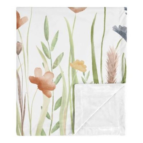 Sweet Jojo Designs Girl Baby Security Blanket Watercolor Floral Garden Multicolor