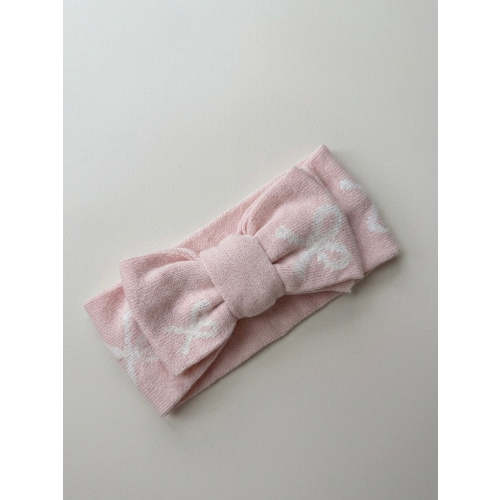 BOW KNIT HEADBAND | BABY PINK