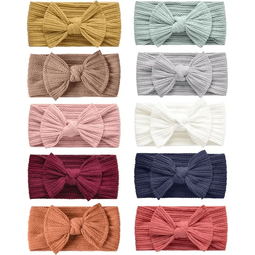 Niceye Baby Girls Headbands with Bows Handmade Hair Accessories Stretchy Hairbands for Newborn Infant Toddler