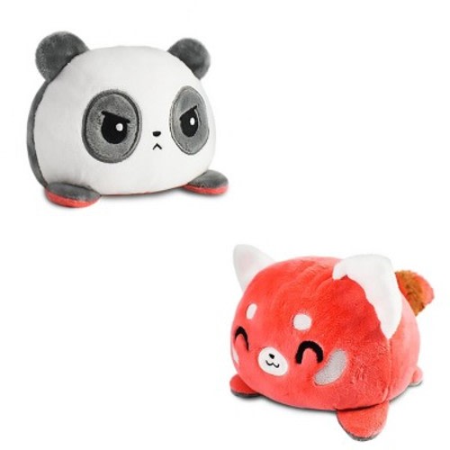 TeeTurtle Reversible Panda and Red Panda Plushie