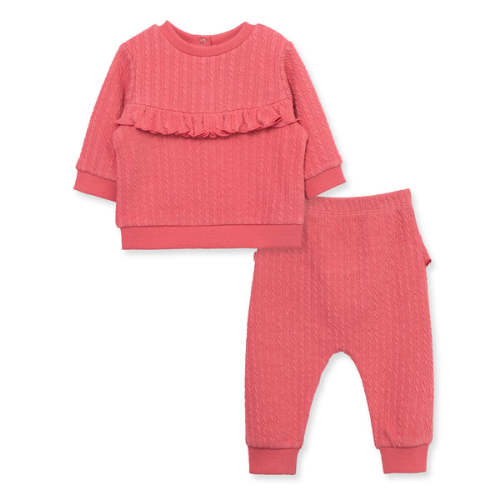 Berry Cable Knit Pant Set - Little Me