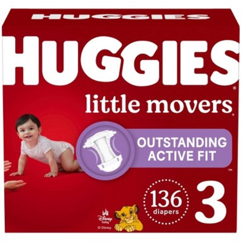 Huggies Little Movers Active Fit Diapers - Size 3 - 136ct