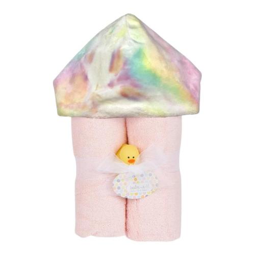 Pastel Rainbow Tie Dye Hooded Towel