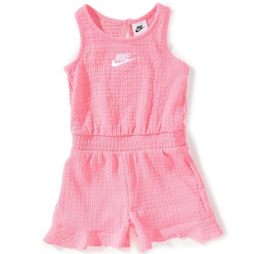 Nike Little Girls Sleeveless Ruffle Trim Romper