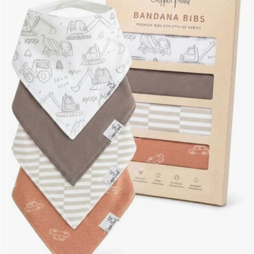 Copper Pearl Baby Bibs 4 Pack, Bandana Drool Bibs for Baby Girl & Boy, Soft Cotton Bibs for Drooling and Teething