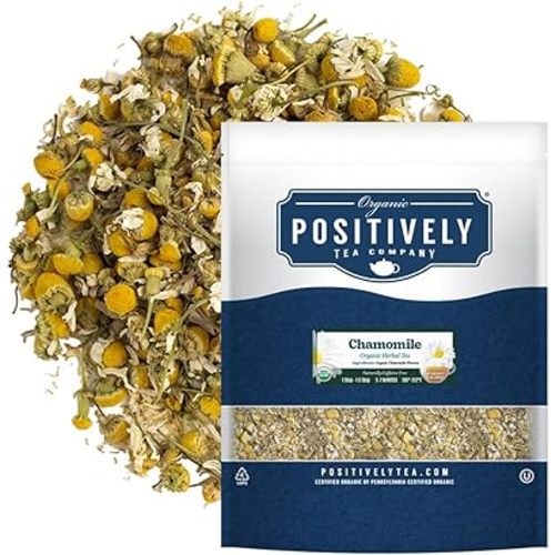 Organic Positively Tea Company, Chamomile, Herbal Tea, Loose Leaf, 16 Ounce