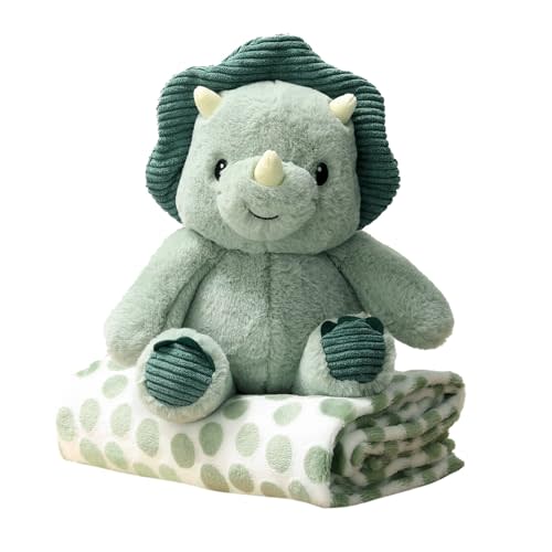The Peanutshell Blanket Gift Set, Ace Plush Dinosaur Stuffed Animal Toy for Boys, Girls, Dino Plush, Plushies for Boys, Dinosaur Plush Toys, Blanket Perfect Baby, Toddler, Kids, Birthday, Christmas