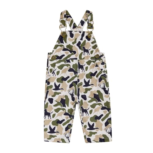 YOKJZJD Newborn Toddler Baby Boy Duck Deer Hunting Corduroy Suspender Pants Bib Overalls Little Hunter Fall Winter Outfits