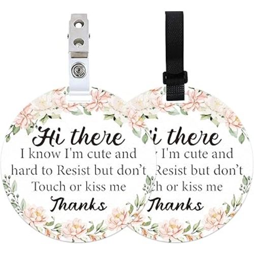 PLIGREAT 2 Pack Please Don't Touch or Kiss Baby Sign Hang Tags Baby Shower Gifts Stop Touching Baby Sign for Newborn Baby Girls Boys Preemies Stroller Baby Carrier Car Seat No Touching Baby Signage