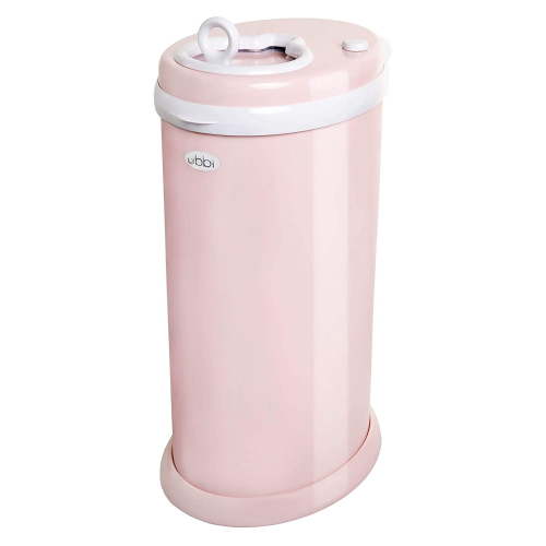 Ubbi Stainless Steel Diaper Pail, Odor Locking, No Special Bag Required, Award-Winning, Registry Must-Have, Blush Pink