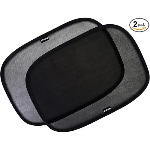 Enovoe Car Window Shades for Baby (2 Pack) - 21x14 Inches Sun Shade Blocker, Cling - Glare Shield and UV Rays Protection for Your Child - Side Windows Screens for SUV- Mesh Window Shades for car Baby