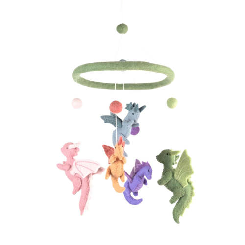 Wool Mobile - Baby Dragons by The Winding Road – Pacifier Kids Boutique