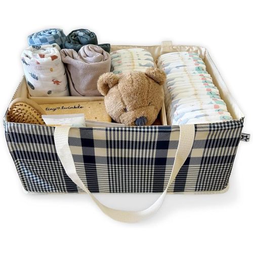 Tiny Twinkle Diaper Caddy Organizer, Gingham