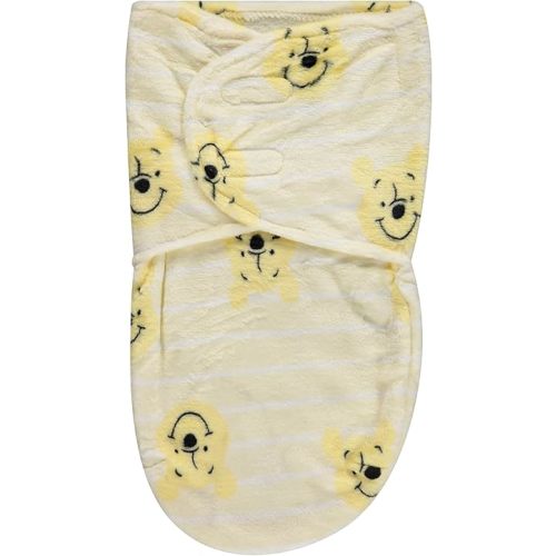 Disney Winnie The Pooh Stripe Stripe Single Ply Baby Swaddle Sack, Easy Wrap Newborn Infant Swaddling Blanket, Soft Comfort Swaddler, Sleep/Hospital Swaddles for Newborns