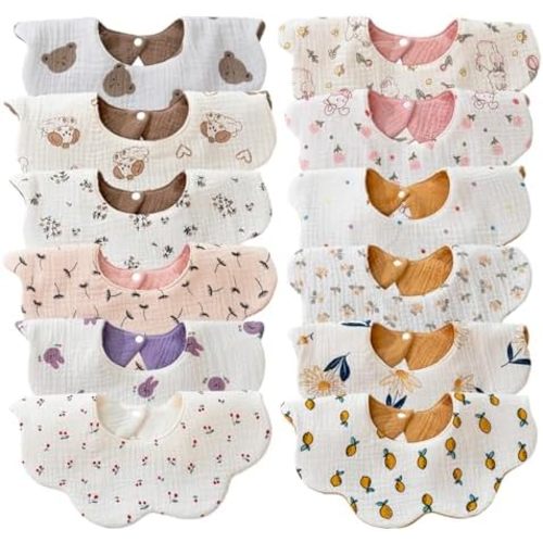 Baby Bibs Muslin Drool Teething Drooling Bibs for Baby Girl Boy Muslin Cotton