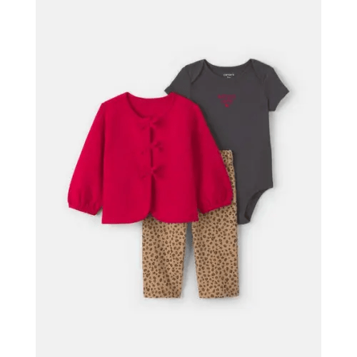 Baby Girl 3-Piece Leopard French Terry Layering Set | Carter's