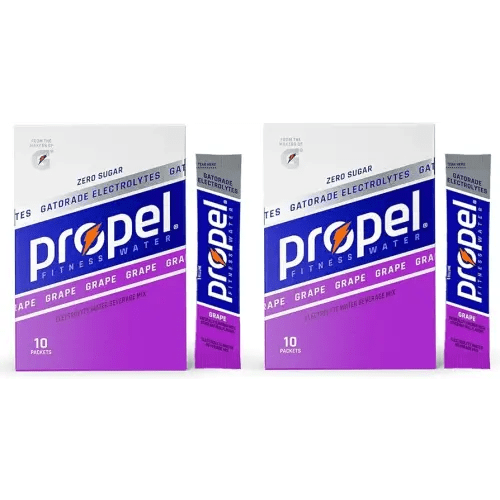 Propel Powder Packets, Grape With Electrolytes, Vitamins and No Sugar, 20 Count (Pack of 2) - in GARIZZE Box