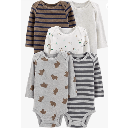 Simple Joys by Carter's Baby-Boys Long-Sleeve Bodysuit Pack of 5Bodysuit