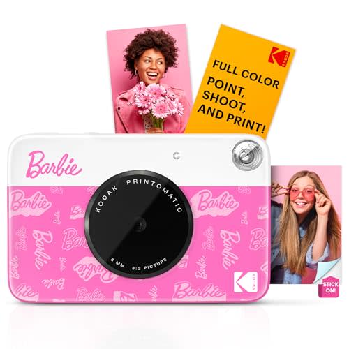 Barbie x Kodak Printomatic Full-Color Instant Print Digital Camera 5MP Portable Barbie Camera Prints Colorful 2x3 Sticky-Back Photos Signature Style