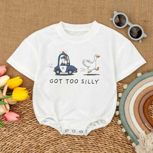 Got Too Silly Goose baby Romper, Funny Silly Goose Outfits, Silly Goose Birthday, Minimalist Baby Clothes, Baby shower Gift, Bubble Romper
