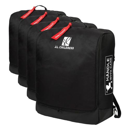 J.L. Childress Compact Stroller Travel Bag for Airplane - Padded, Black