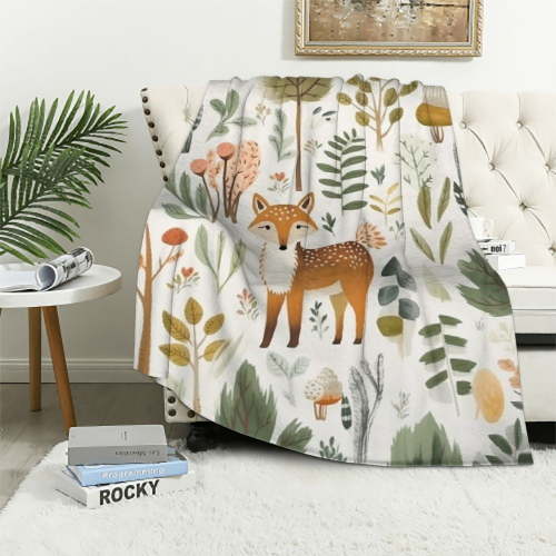 ARISTURING Woodland Animals Neutral Boy Girl Blanket, Nursery Boho Forest Bear Deer Fox Owl Flannel Swaddle Receiving Blankets, Soft Unisex Toddler Infant Kids Newborn Crib Bedding