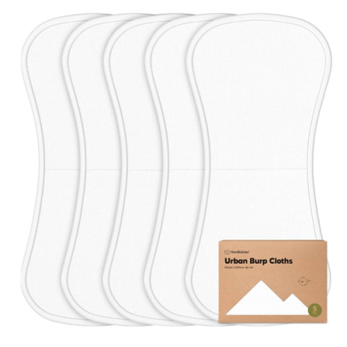 Organic Burp Cloths Baby Boy & Girl, 5-pack Cotton Burp Rags (Soft White)