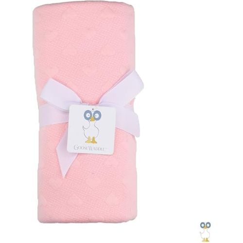 GooseWaddle Luxury Knit Baby Blanket (30”x40”), Premium Comfort from Ultra Soft Fabrics That Get Softer with Use, Perfect for Any Infant Nursery, Machine Washable 100% Polyester (Pink)