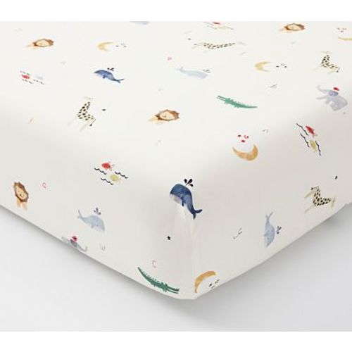 Organic Animal Abc Crib Sheet , Multi