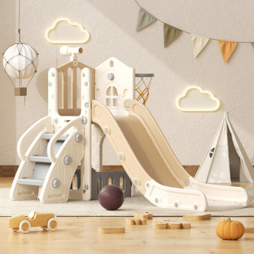 GLAF 6 In 1 Toddler Slide Playset, Indoor Outdoor Climbing Toy with Basketball Hoop & Reviews | Wayfair