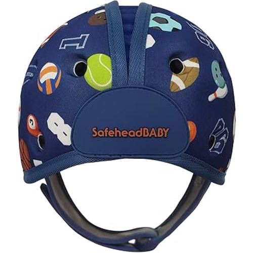 SafeheadBABY Award-Winning Infant Safety Helmet Baby Helmet for Crawling Walking Ultra-Lightweight Baby Head Protector Expandable and Breathable Toddler Head Protection Helmets - Sporty Blue