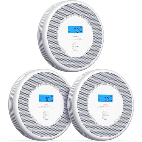 X-Sense Combination Smoke and Carbon Monoxide Detector with Voice Alerts, Smoke Detector Carbon Monoxide Detector Combo with Replaceable Battery, XP0A-SR, 3-Pack