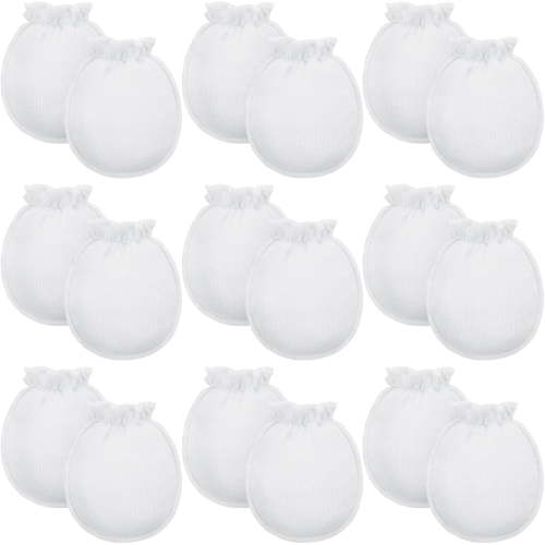 9 Pairs Newborn Baby Boys Girls Mittens 0-6 Months Infant Toddler Mittens No Scratch Solid Color Gloves