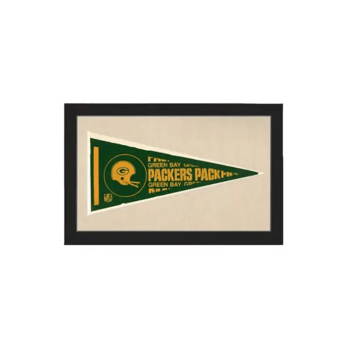 Framed Vintage Green Bay Pennant Flag