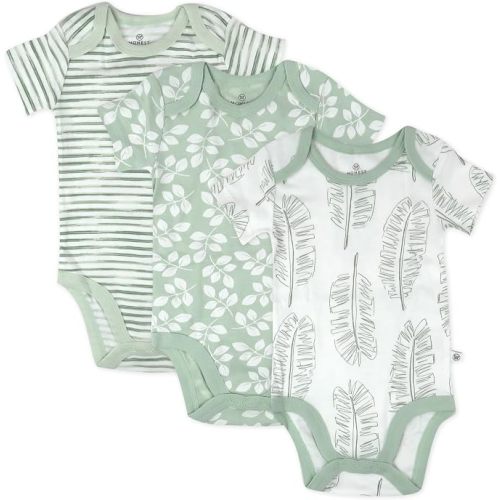 HonestBaby unisex-baby 3-pack Short Sleeve Bodysuits One-piece 100% Organic Cotton