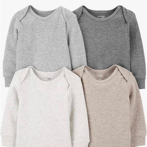Simple Joys by Carter's Baby 4-pack Soft Thermal Long Sleeve Bodysuits