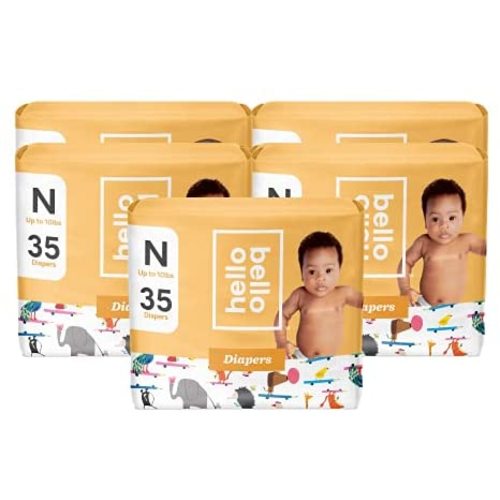 Hello Bello Baby Diapers - Size Newborn - Teachers Pet Pattern - Super Absorbent & Hypoallergenic Baby Diapers - 175 Count (5 Packs of 35)