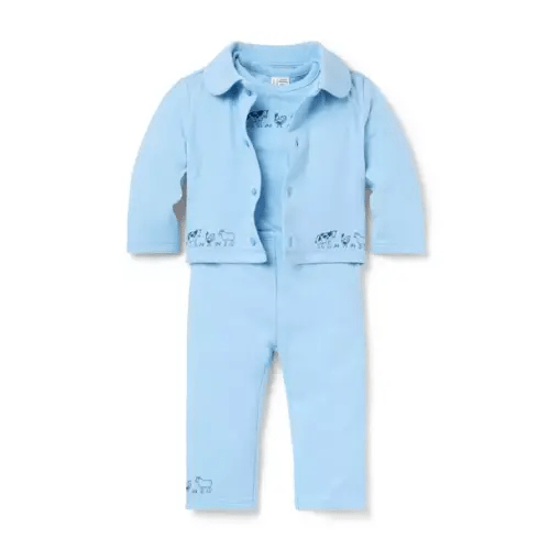 Baby Blue Bead Baby Embroidered Farm Animal 3-Piece Set by Janie and Jack