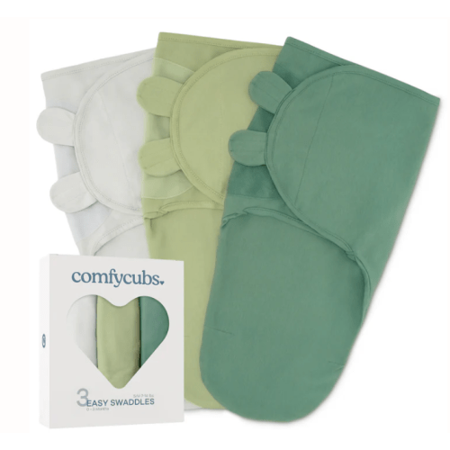 Easy Swaddle Blankets in Stone, Sage, Azul, Pack of 3 – Comfy Cubs