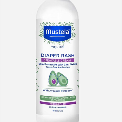 Mustela Baby Diaper Rash Cream Spray – Touch-Free protectant with Zinc Oxide & Natural Avocado - Treats, Soothes and Prevents Diaper Rash- Fragrance-Free - 3 fl. oz