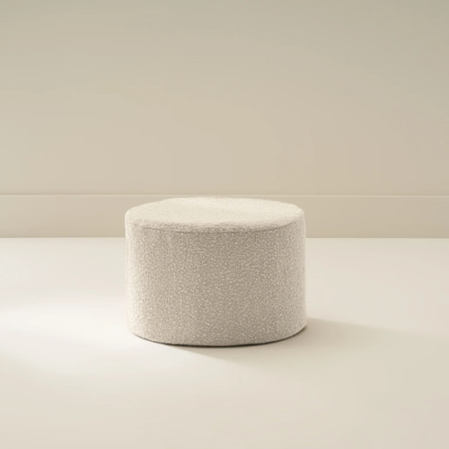 Ivory White Plush Ottoman | Boucle | House of Noa